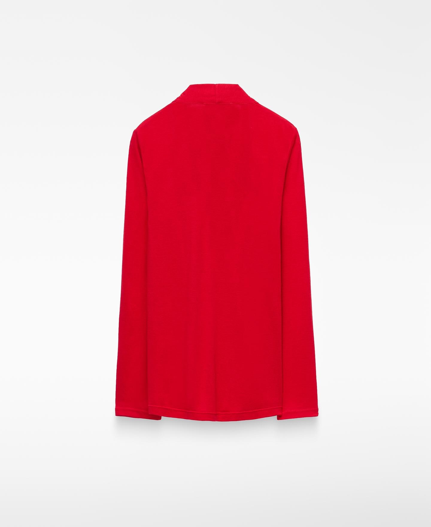 Camiseta cruzada de mujer manga larga - Adolfo Dominguez - Rojo Rojo-2