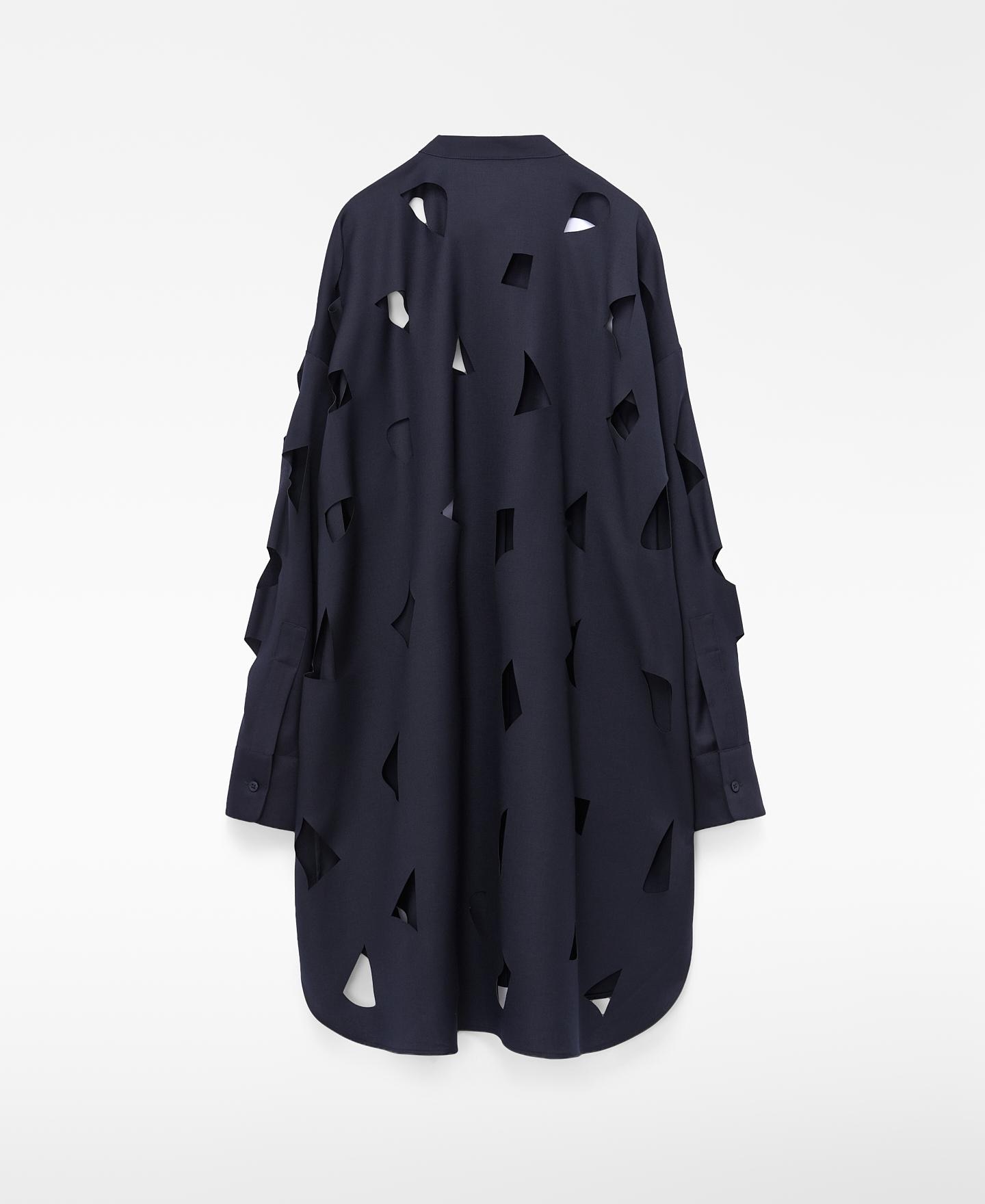 Imagen 5 de Camisa oversize de mujer con lana merino troquelada - Adolfo Dominguez - Azul marino Azul marino