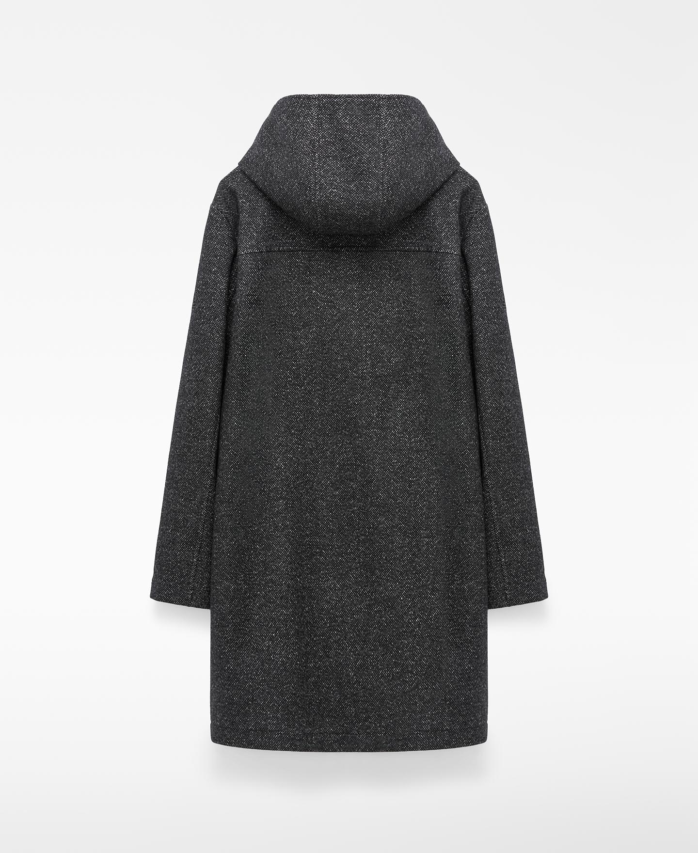 Parka de hombre con lana de tejido jaspeado y capucha - Adolfo Dominguez - Gris Gris-5