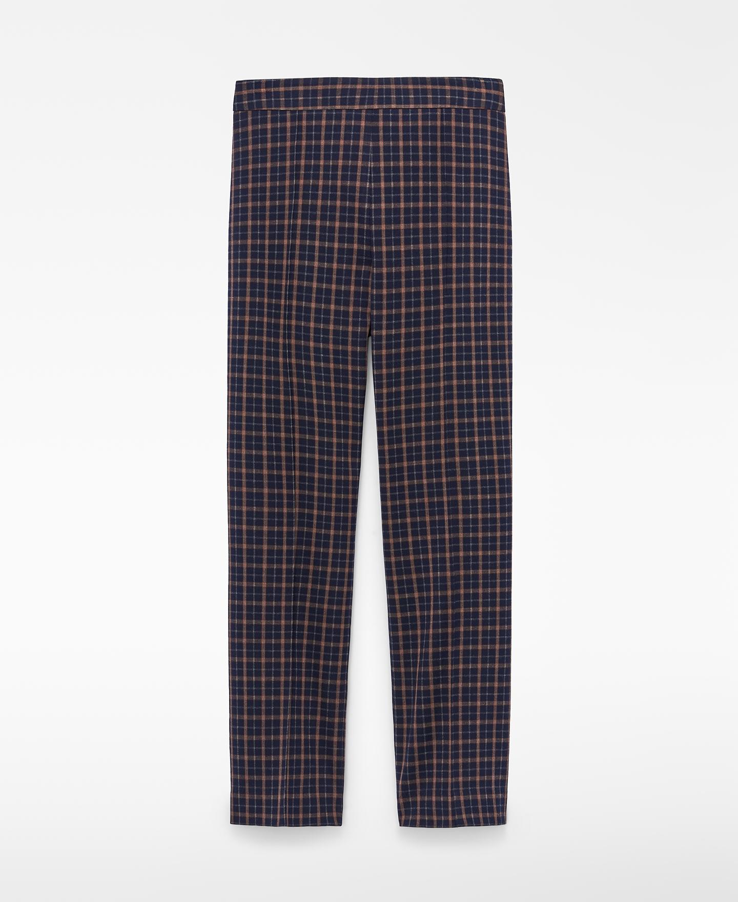Pantalón recto de mujer con cinturilla elástica - Adolfo Dominguez - Azul marino Azul marino-6