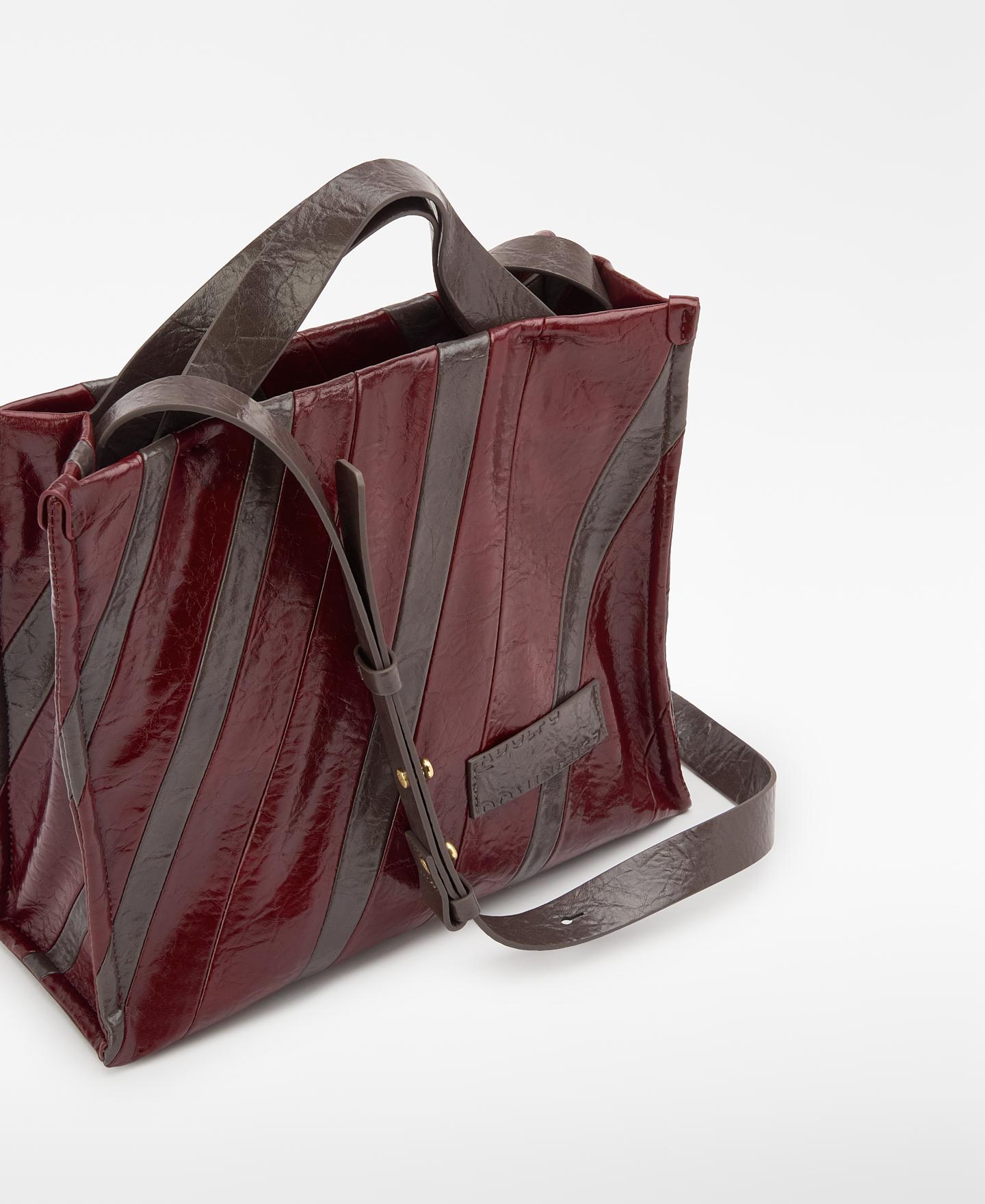 Bolso shopper mediano con patchwork - Adolfo Dominguez - Granate Granate-2