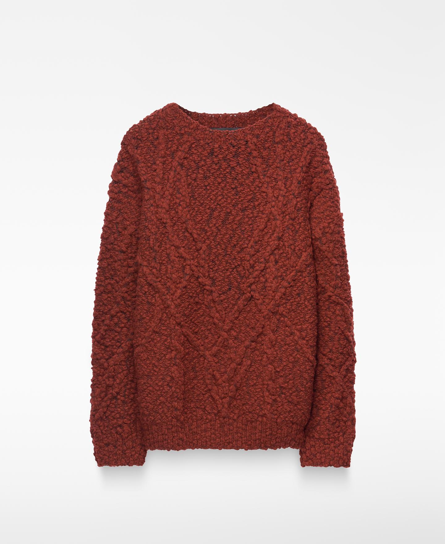 Imagen 1 de Jersey de ochos de hombre con lana merino Marrón