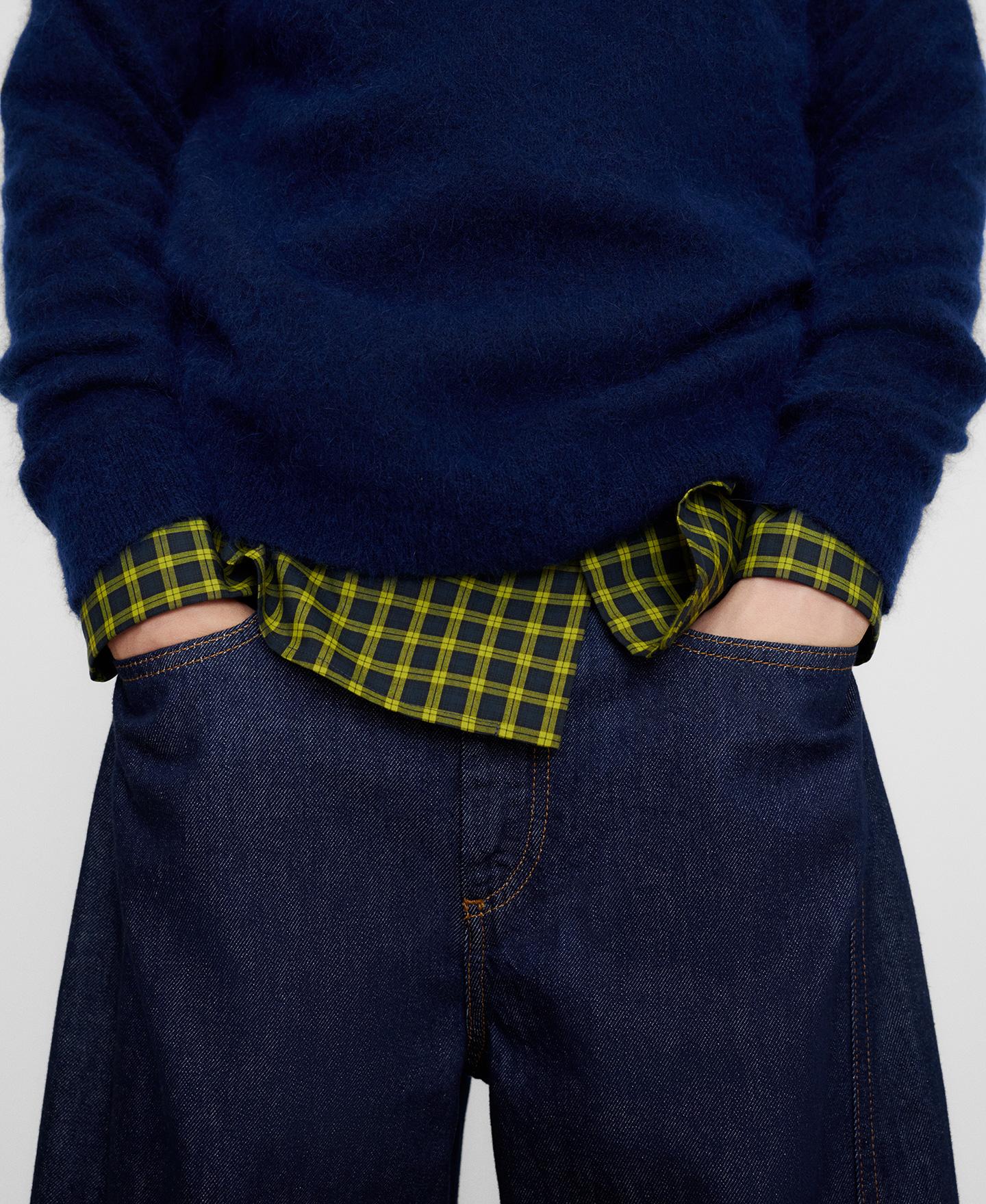 Camisa de hombre regular fit de algodón - Adolfo Dominguez - Azul oscuro Azul oscuro-4