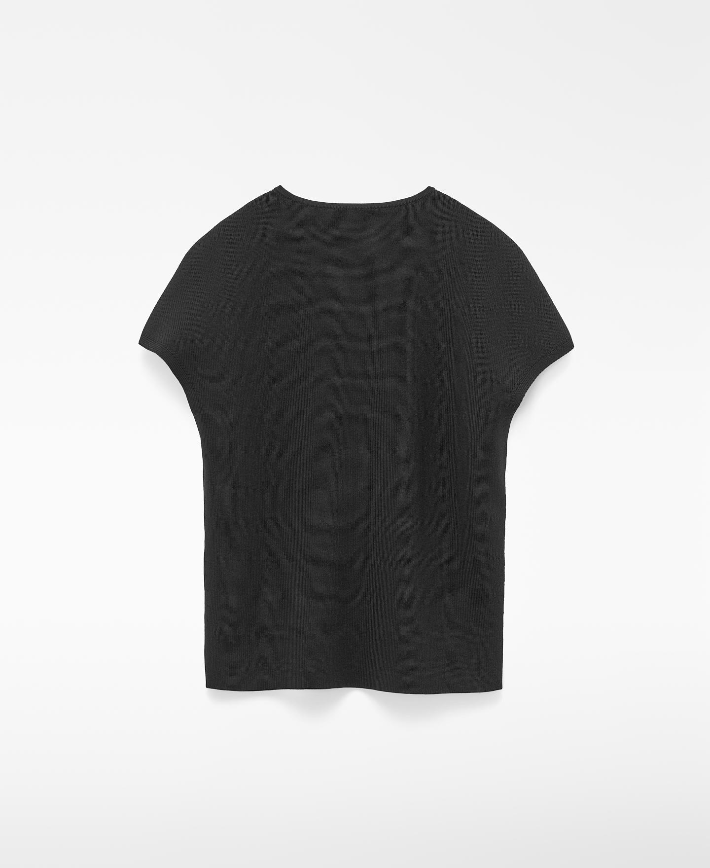 Jersey de mujer de manga corta con media cremallera - Adolfo Dominguez - Negro Negro-5