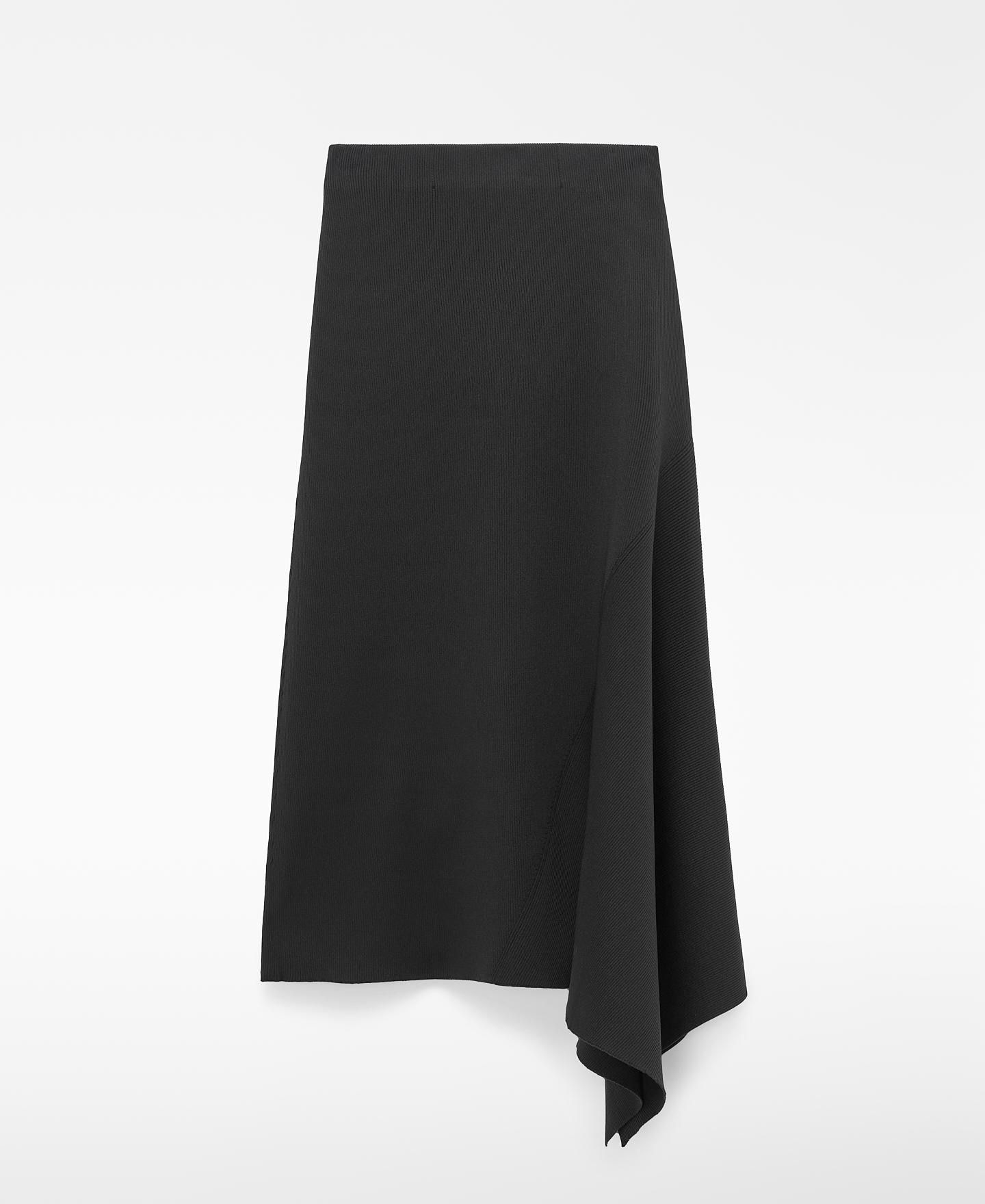 Falda midi asimétrica con godet lateral - Adolfo Dominguez - Negro Negro-5