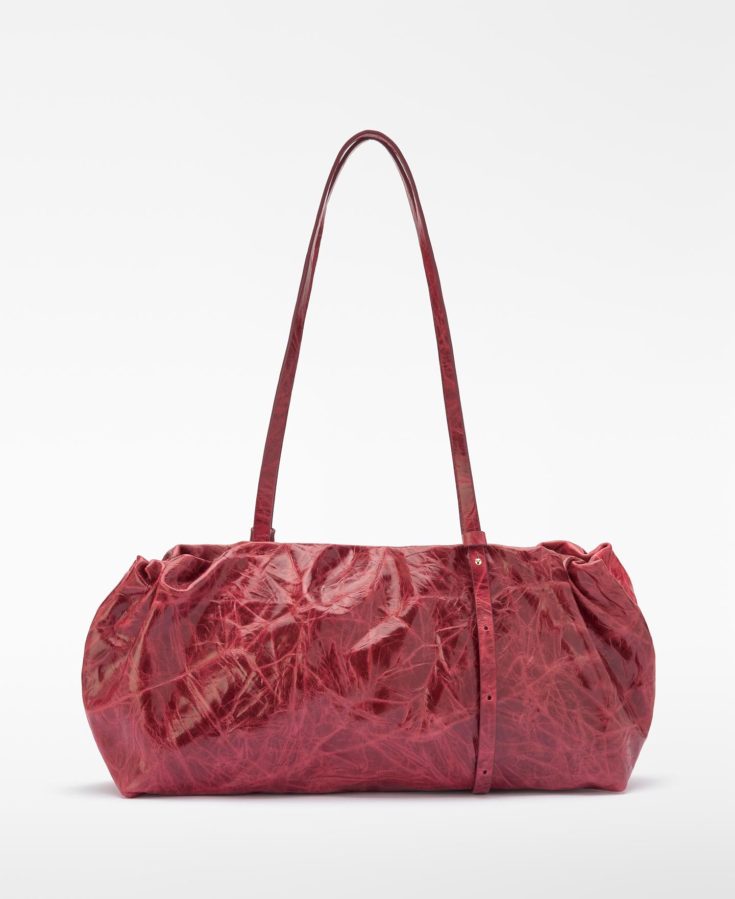 Maxi bolso de hombro doce en piel craquelada - Adolfo Dominguez - Rojo Rojo-3