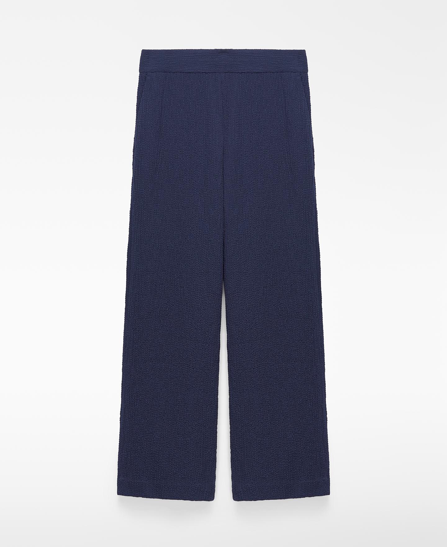 Imagen 6 de Pantalón recto de mujer bouclé - Adolfo Dominguez - Azul Azul