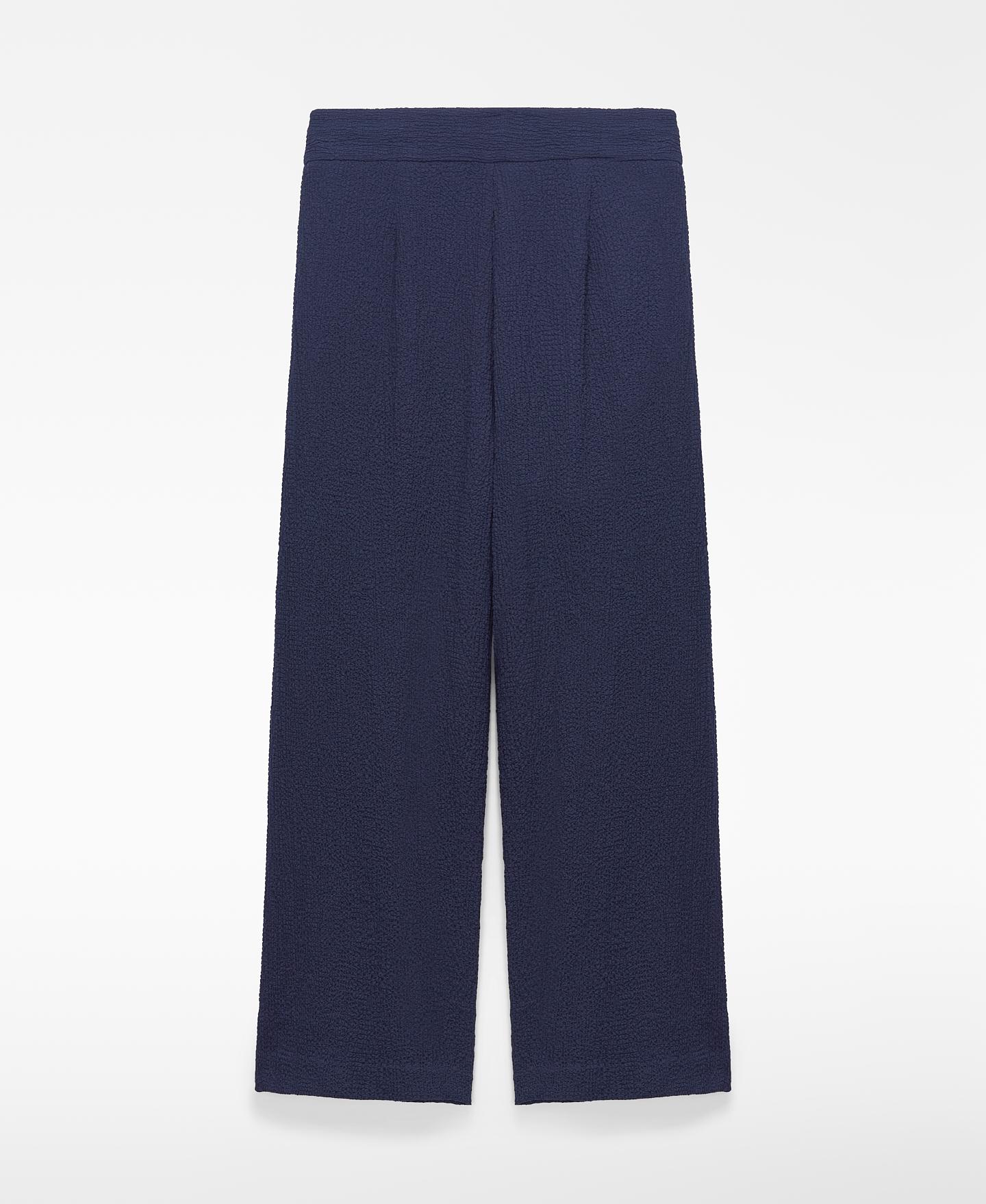 Imagen 5 de Pantalón recto de mujer bouclé - Adolfo Dominguez - Azul Azul