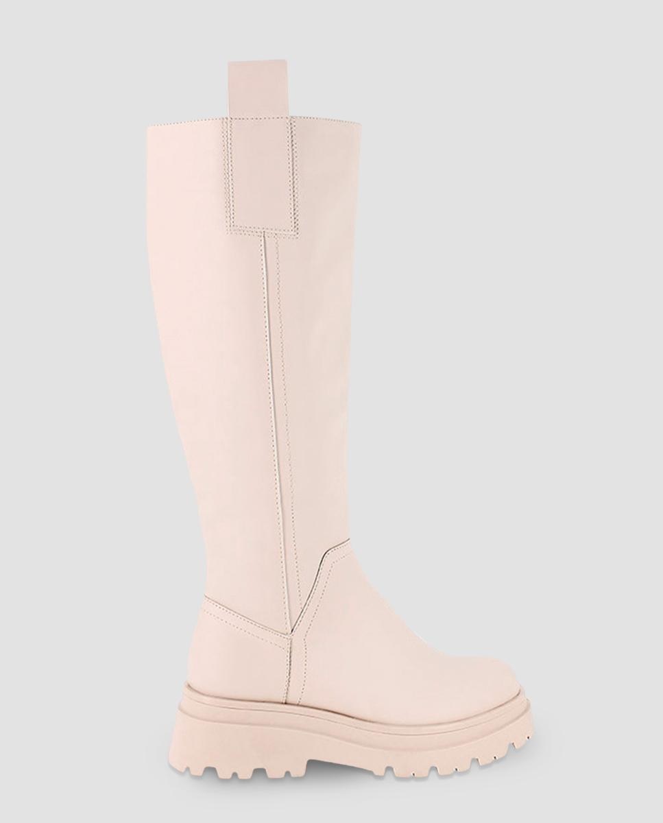 Botas de mujer de caña alta con plataforma - Blogger - Beige Beige-1
