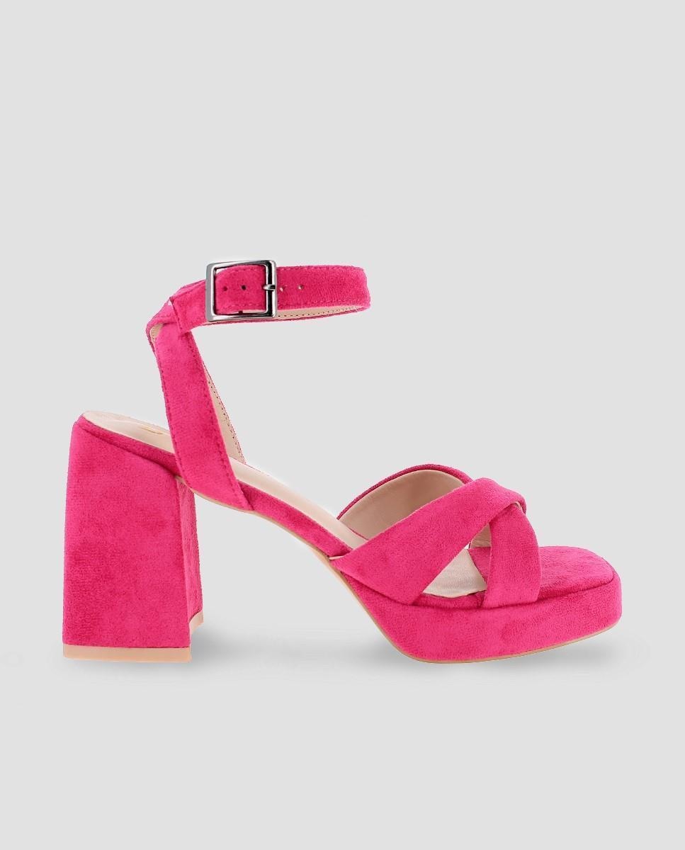 Blogger - Sandalias de tacón de mujer con cierre de hebilla y puntera cuadrada.