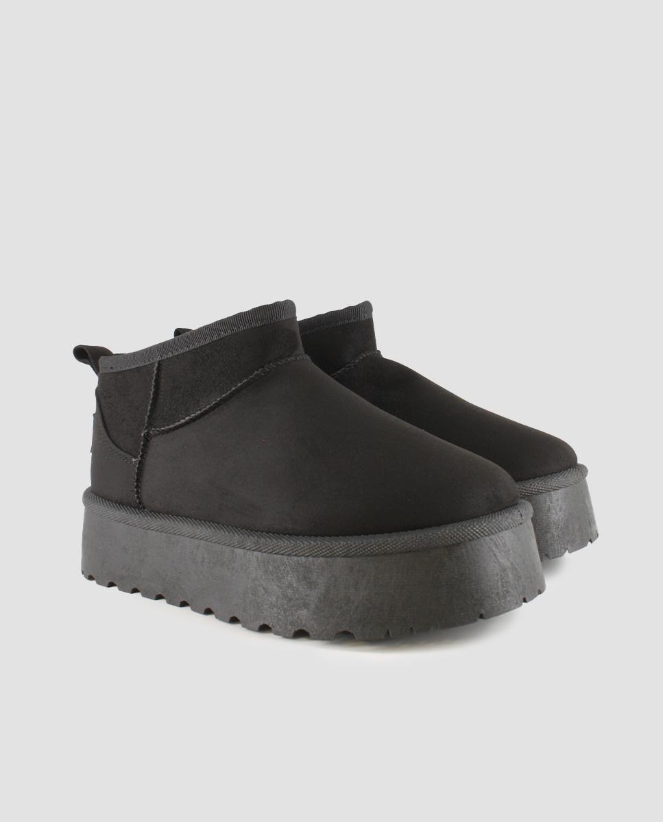 Botines de mujer tipo australianos con plataforma - Blogger - Negro Negro-2