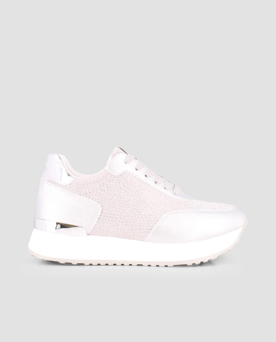 Blogger - Zapatillas deportivas de mujer con cierre de cordones y pedrería.