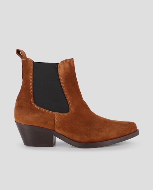 Imagen 0 de Botines de mujer de piel en marrón