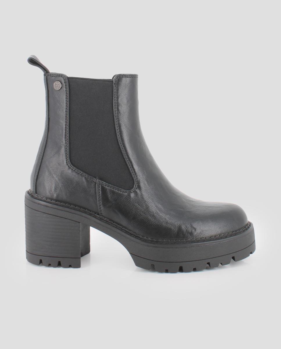Botines de mujer Chelsea con tacón ancho - Blogger - Negro Negro-1