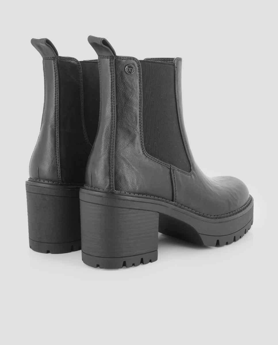 Botines de mujer Chelsea con tacón ancho - Blogger - Negro Negro-3