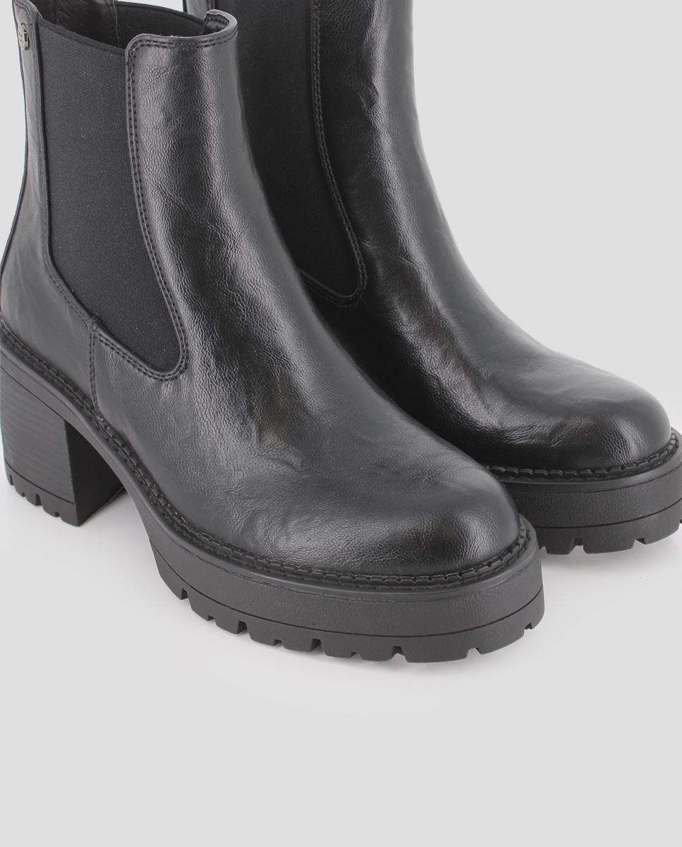 Botines de mujer Chelsea con tacón ancho - Blogger - Negro Negro-4