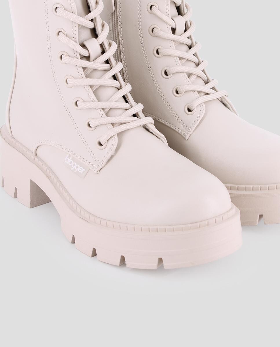 Botines de mujer estilo militar con cremallera y cordones