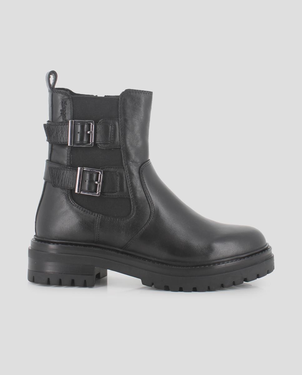 Blogger - Botines de mujer de piel con detalle de dos hebillas.