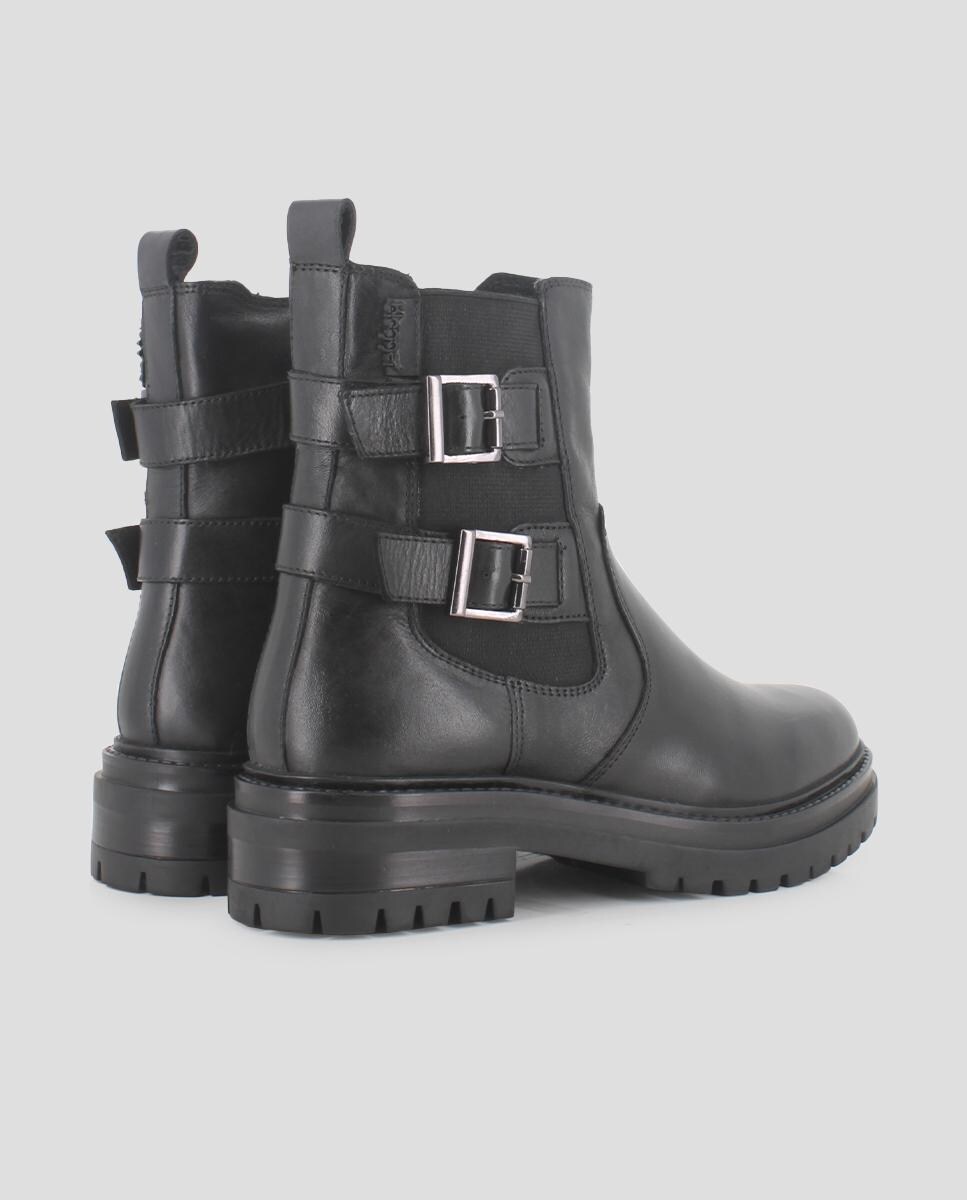Cirila Botines de Mujer de Cuero Sintético con Hebilla Decorativa