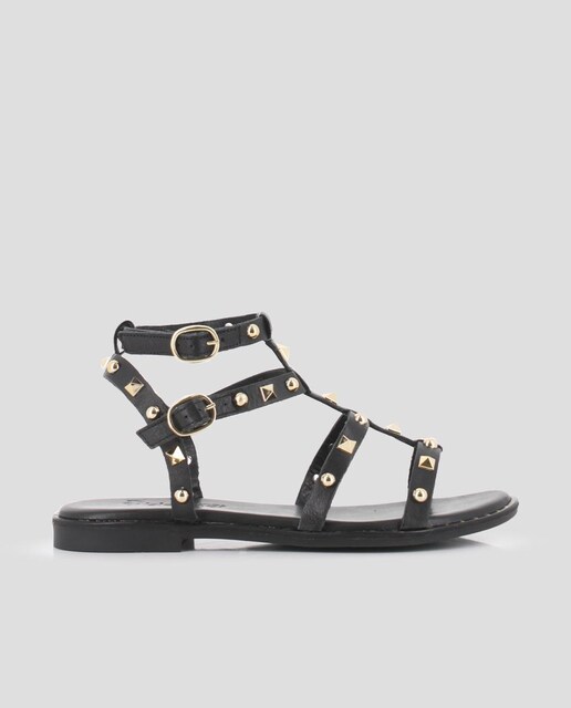 Imagen 0 de Sandalias planas de mujer de piel estilo romanas