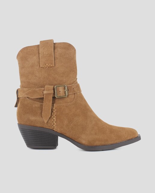 Imagen 0 de Botines cowboy de mujer en piel de serraje con tacón cubano