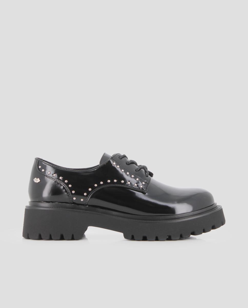 Blogger - Zapatos de cordones de mujer estilo oxford con plataforma y tachuelas.