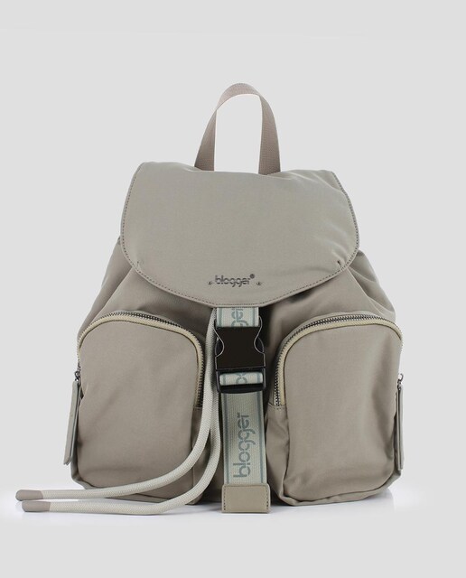 Imagen 0 de Mochila de mujer en material textil con bolsillos en la parte frontal
