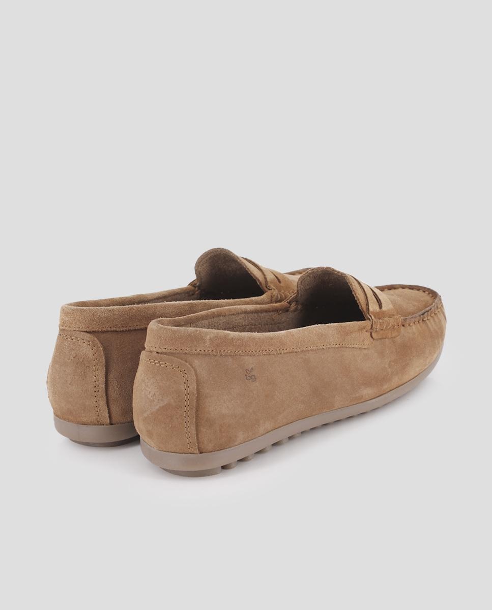 Mocasines de mujer planos de piel - Blogger - Marrón Marrón-2