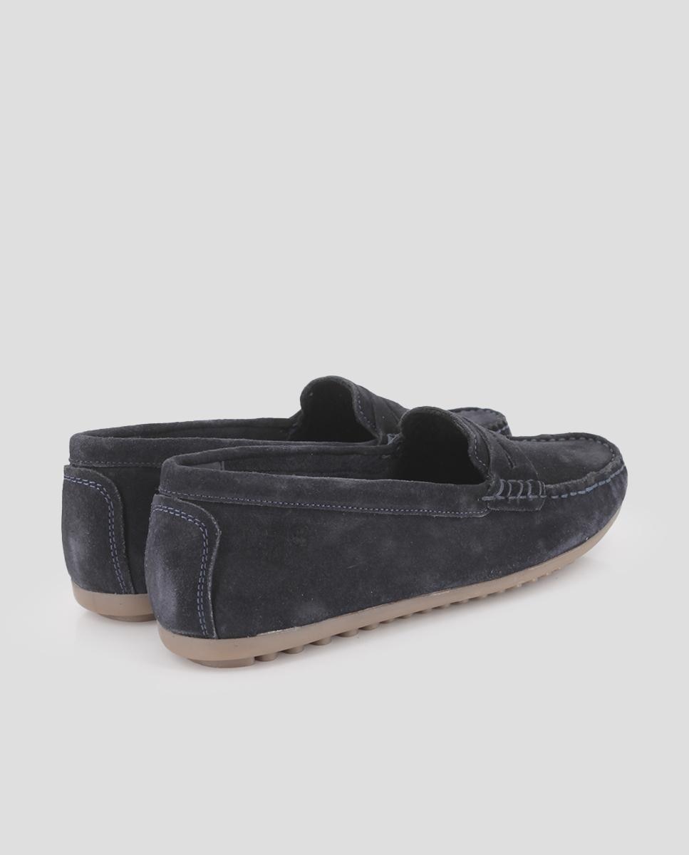 Mocasines de mujer planos de piel - Blogger - Azul marino Azul marino-2