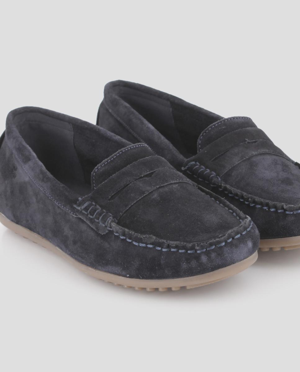 Mocasines de mujer planos de piel - Blogger - Azul marino Azul marino-4