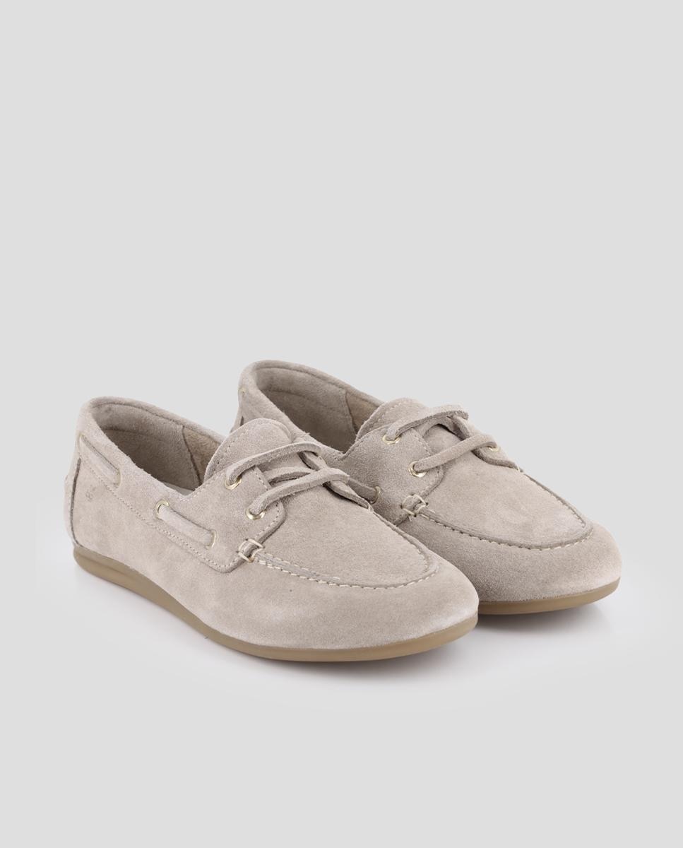 Mocasines de mujer estilo náuticos de piel - Blogger - Beige Beige-3