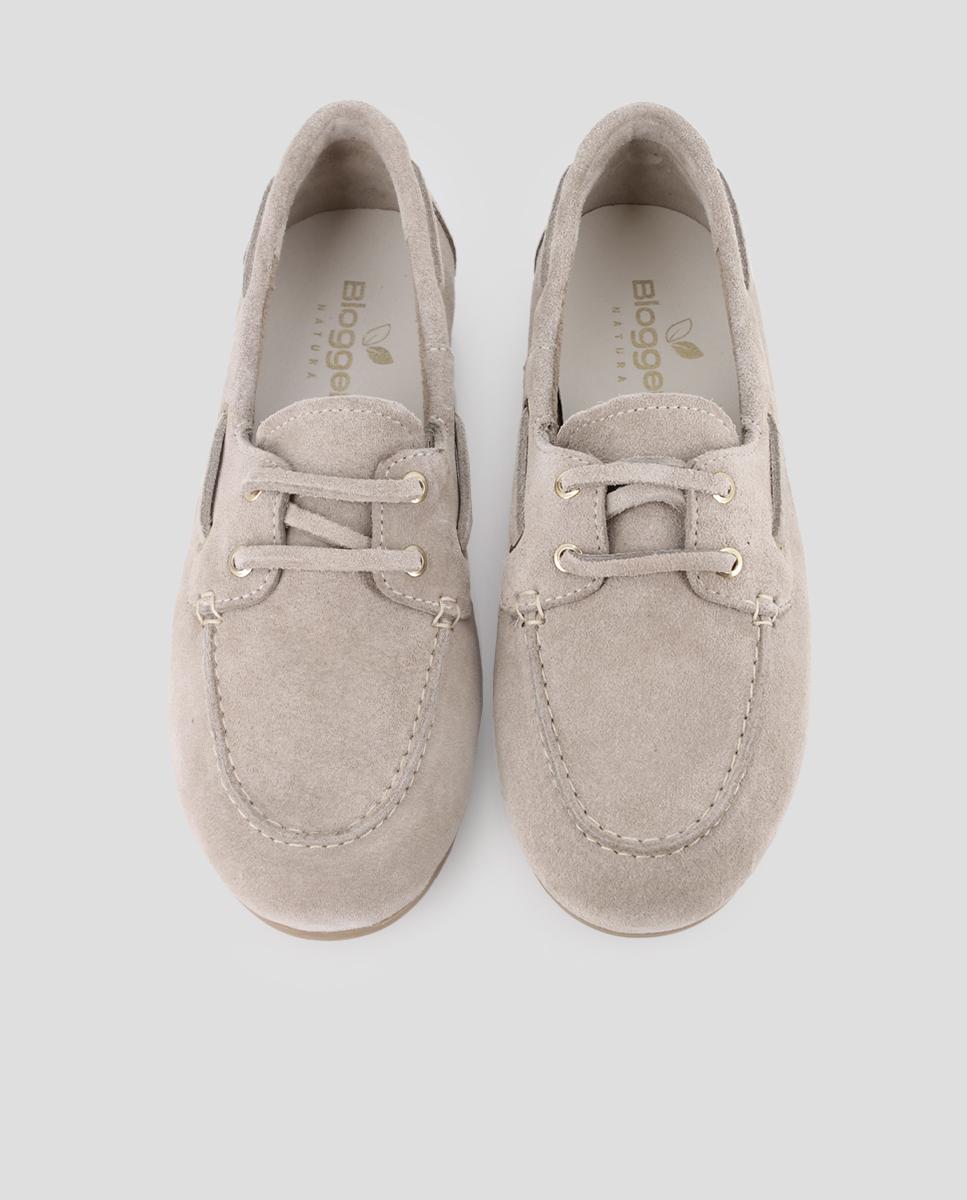 Mocasines de mujer estilo náuticos de piel - Blogger - Beige Beige-5