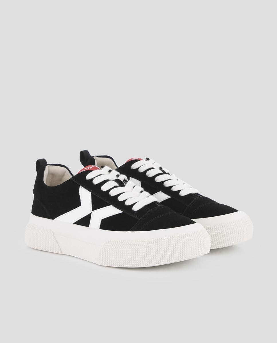 Imagen 3 de Zapatillas de plataforma de mujer de piel con cordones - Blogger - Negro Negro