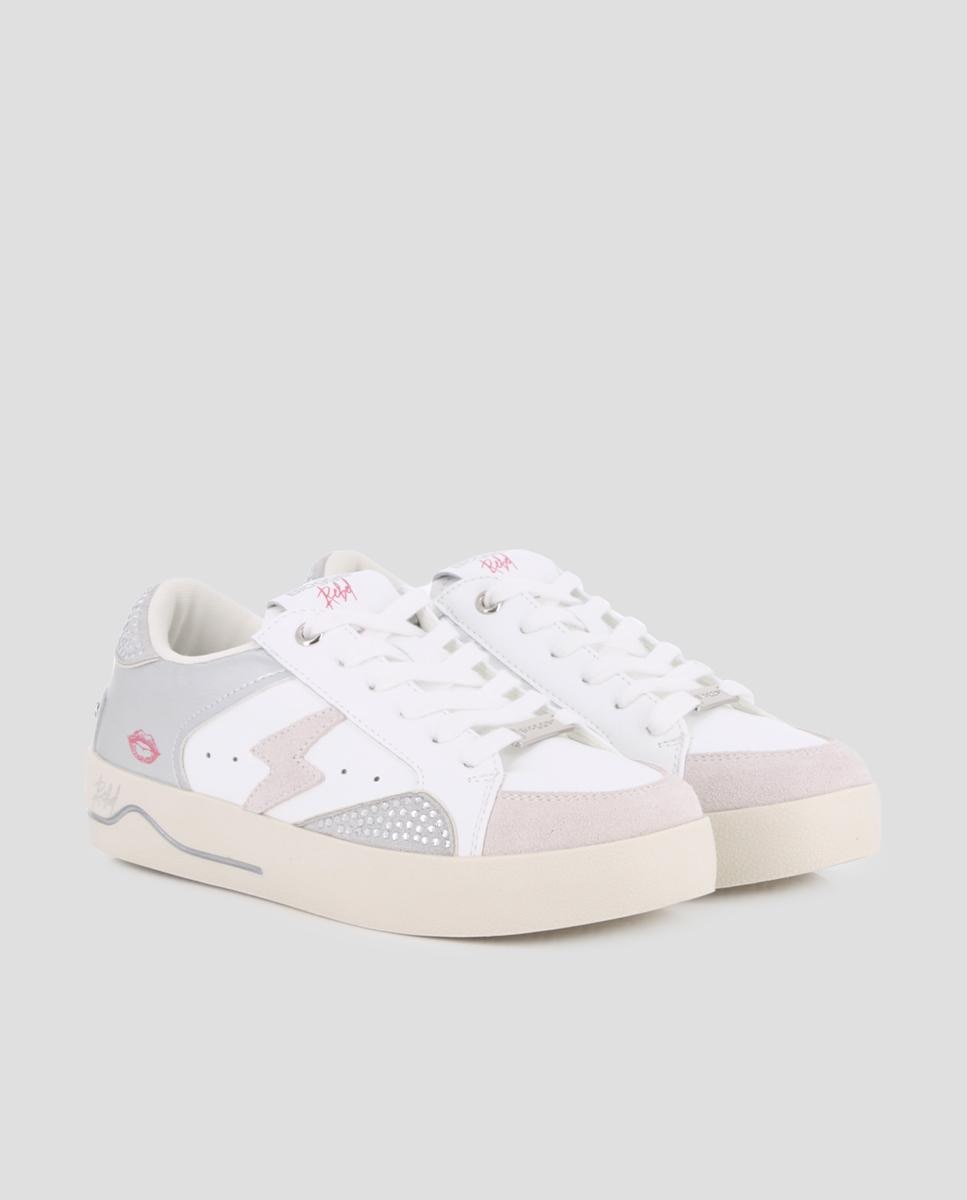 Zapatillas básicas de mujer con plataforma con detalle de pedrería - Blogger - Plata Plata-3
