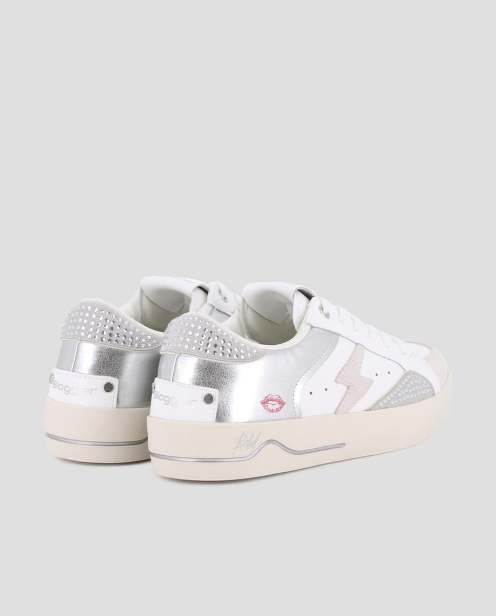 Zapatillas básicas de mujer con plataforma con detalle de pedrería - Blogger - Plata Plata-2