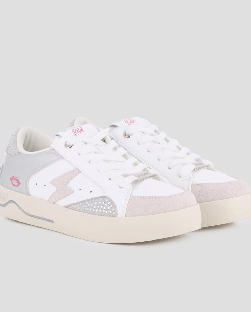Zapatillas básicas de mujer con plataforma con detalle de pedrería - Blogger - Plata Plata-4