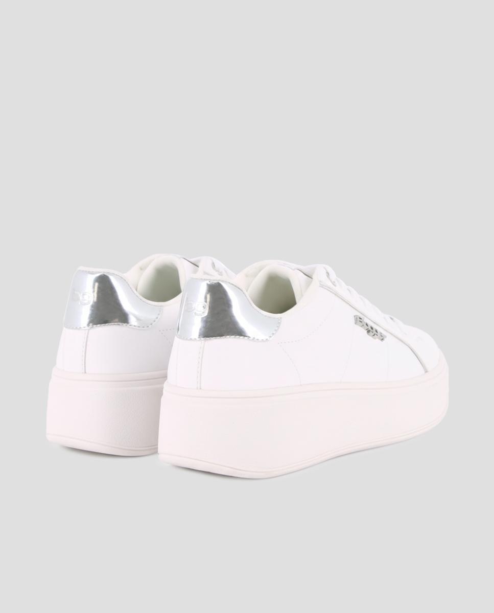 Zapatillas básicas d emujer con plataforma con cordones - Blogger - Plata Plata-2