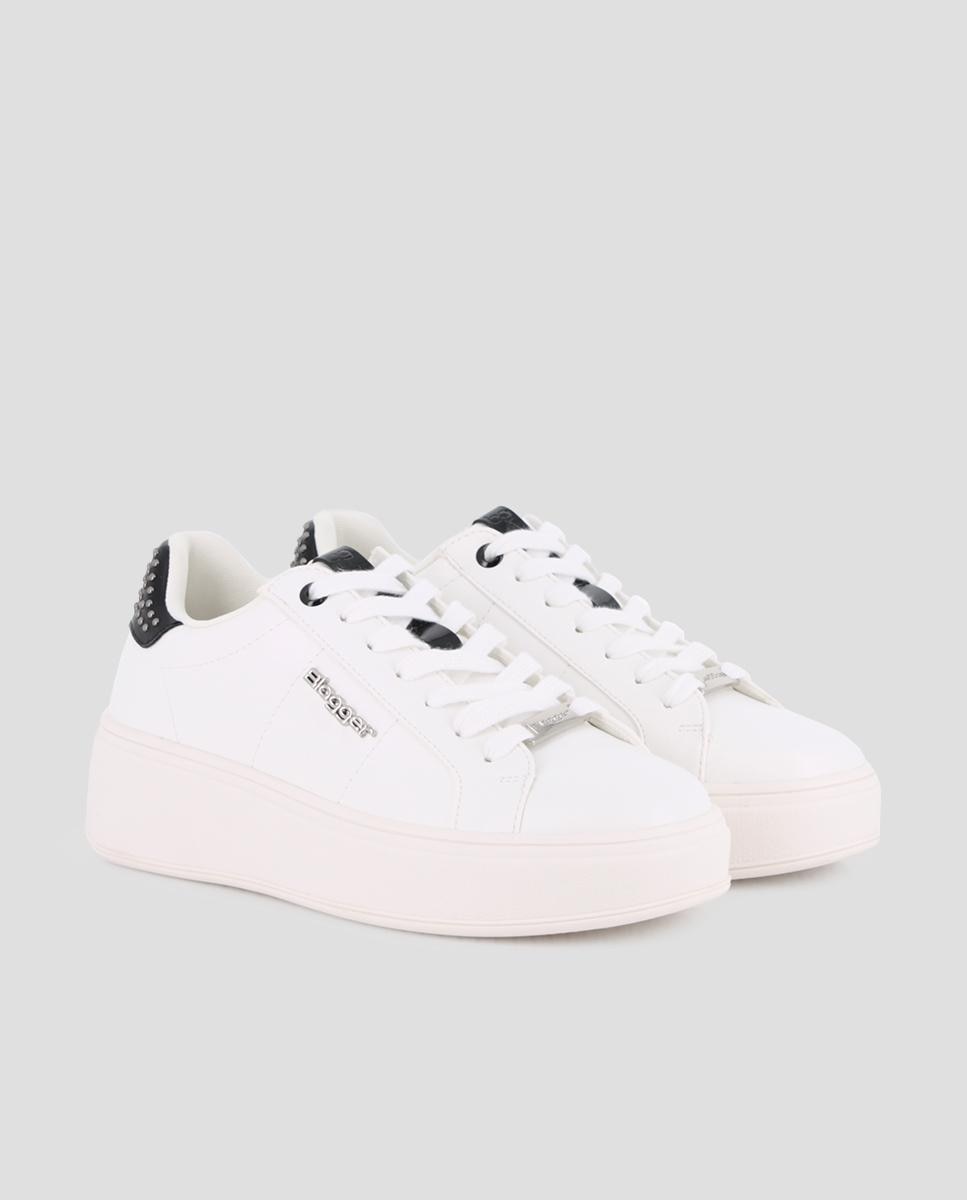 Zapatillas básicas d emujer con plataforma con cordones - Blogger - Negro Negro-3