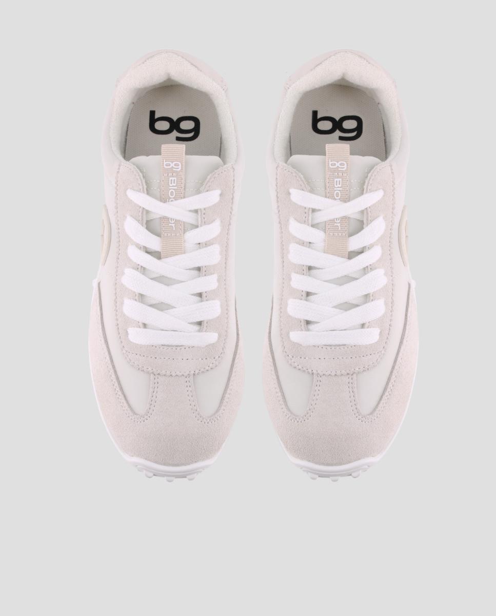 Zapatillas básicas de mujer con cordones y logo lateral - Blogger - Beige Beige-5