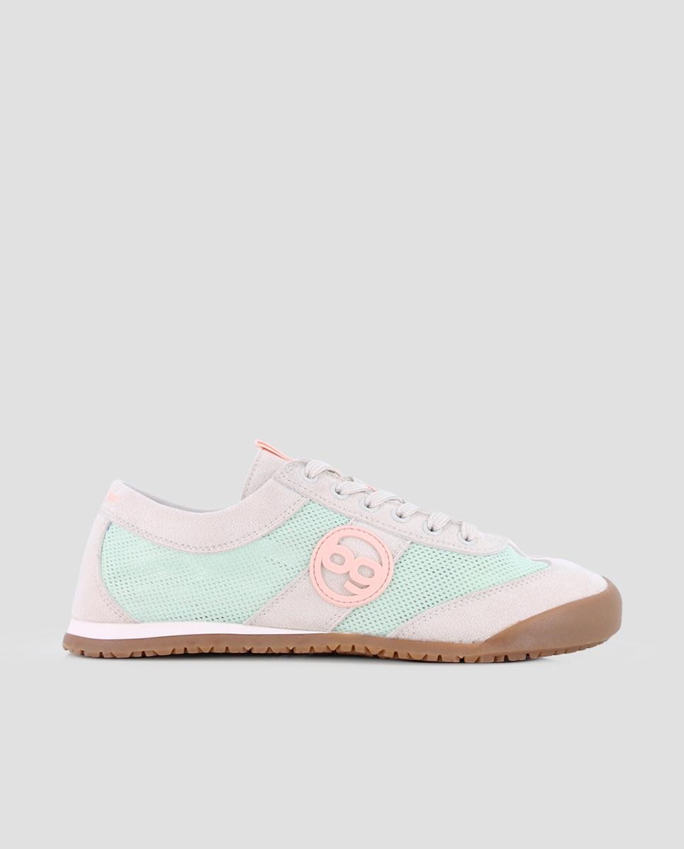 Blogger - Zapatillas deportivas de mujer de piel con malla.