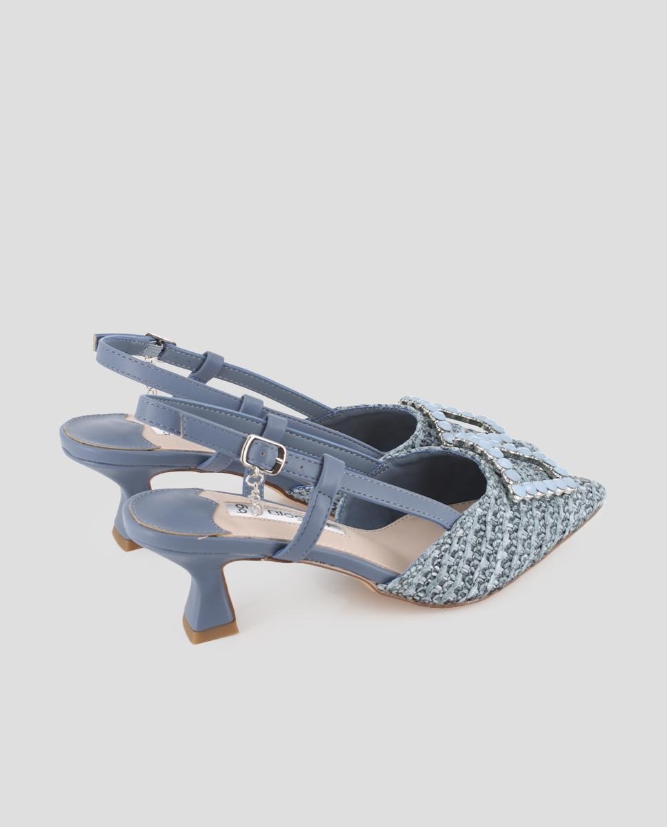 Imagen 2 de Zapatos de salón de mujer destalonados con detalle en pedrería - Blogger - Azul Azul