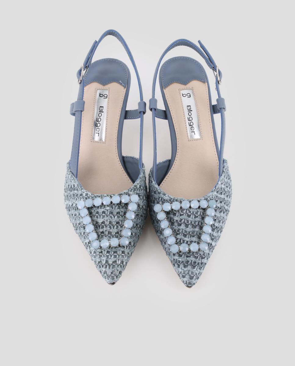Imagen 5 de Zapatos de salón de mujer destalonados con detalle en pedrería - Blogger - Azul Azul