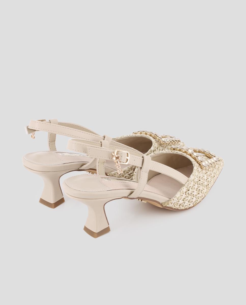 Imagen 2 de Zapatos de salón de mujer destalonados con detalle en pedrería - Blogger - Beige Beige