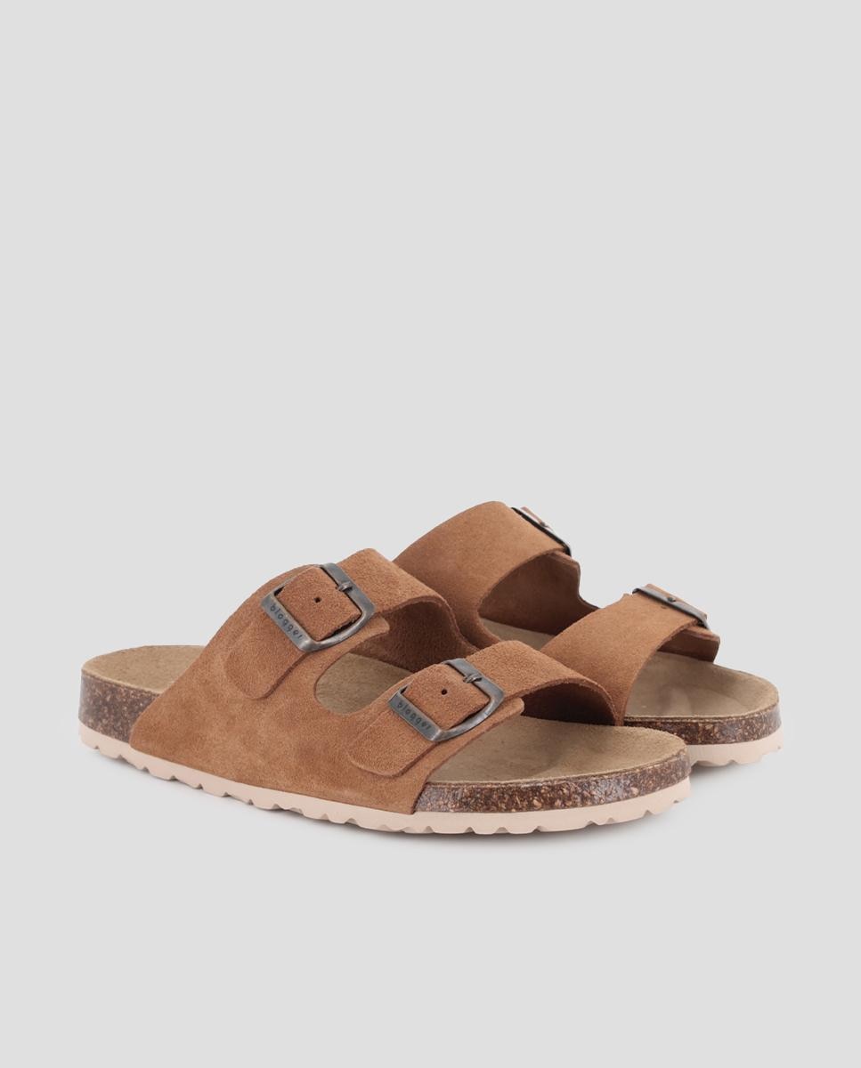 Sandalias de tiras de mujer con hebillas ajustables de piel - Blogger - Cuero Cuero-2