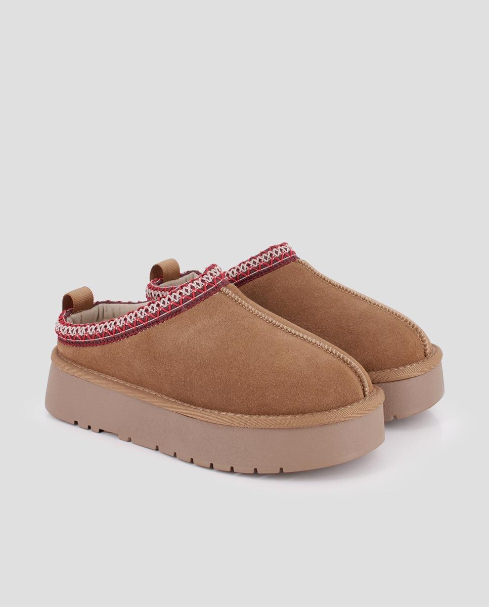 Zuecos de piel crafton con plataforma - Blogger - Camel Camel-3
