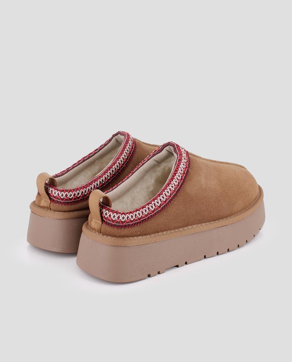 Zuecos de piel crafton con plataforma - Blogger - Camel Camel-2