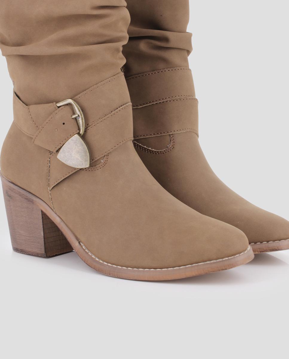 Botines de mujer kaia con hebilla - Blogger - Camel Camel-4
