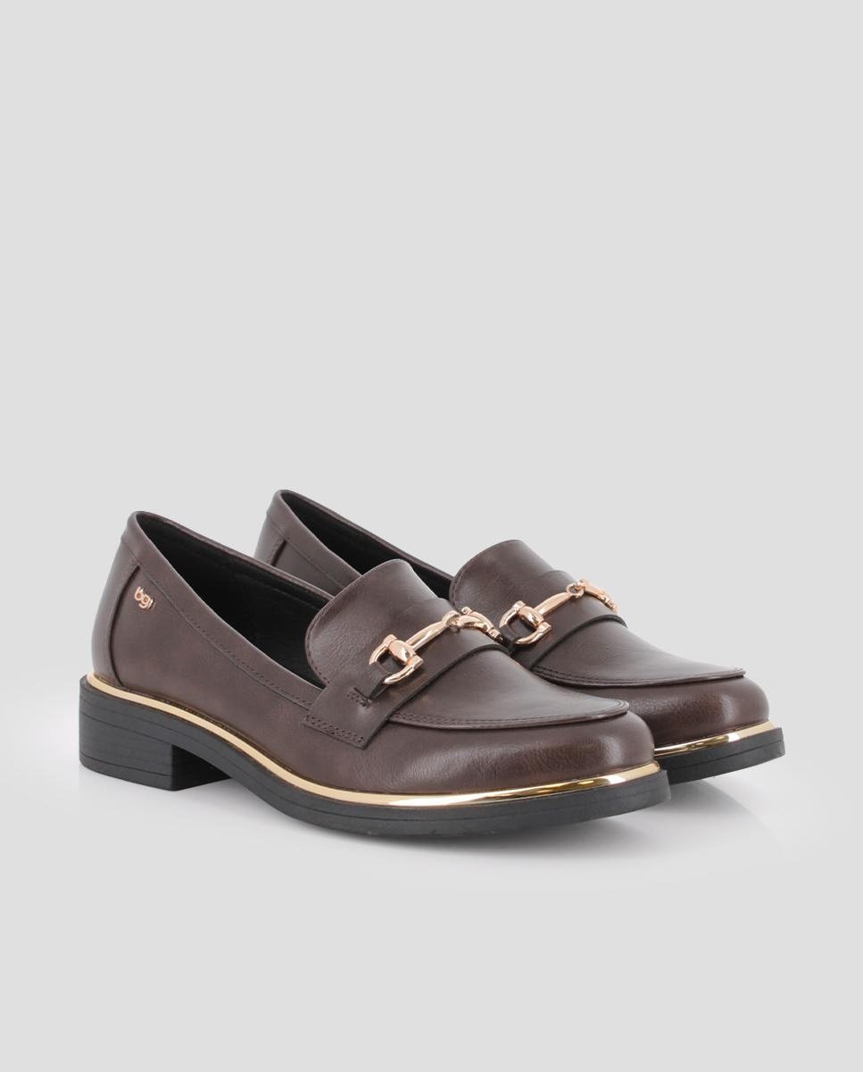 Mocasines de mujer dalila con hebilla - Blogger - Marrón Marrón-3