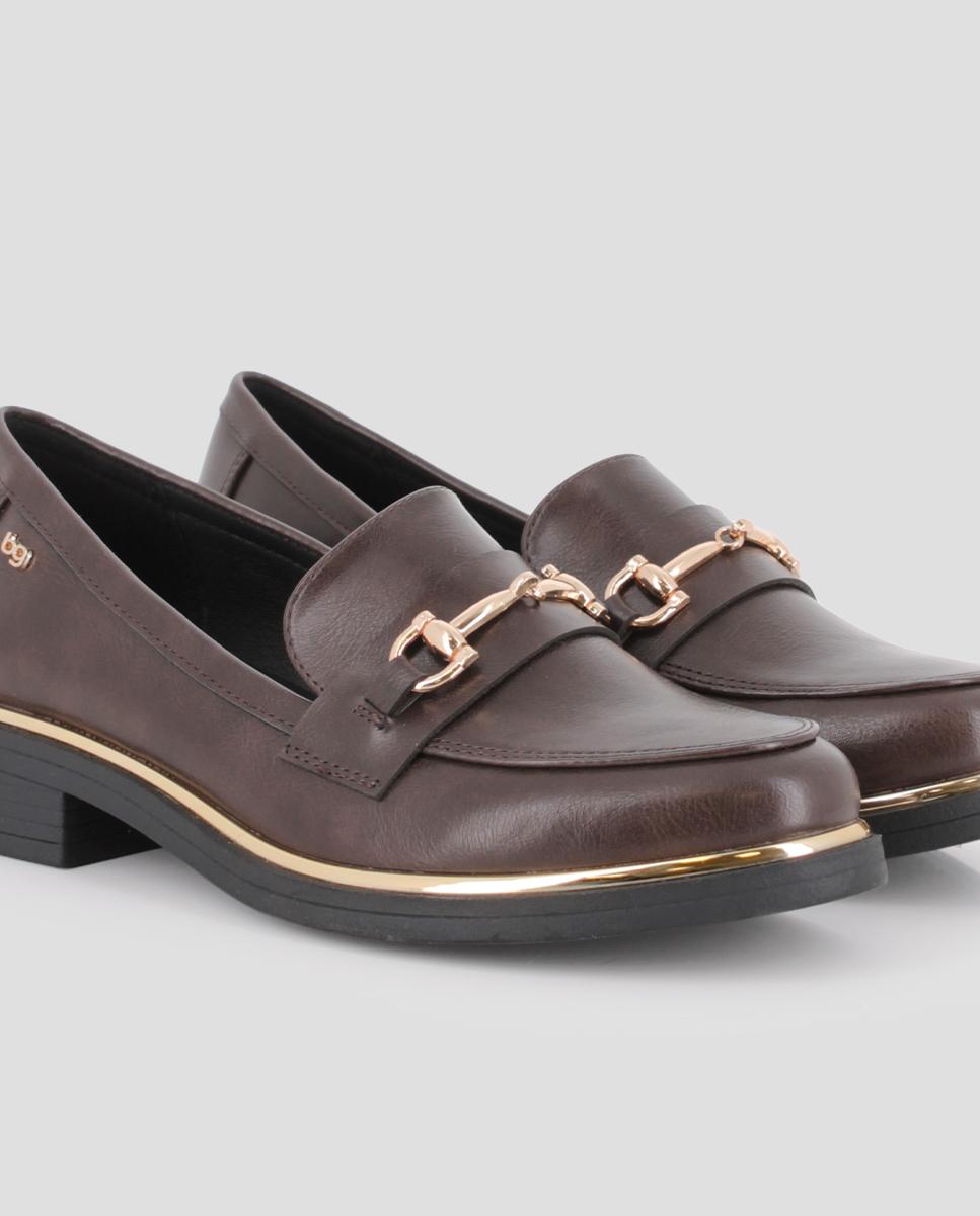 Mocasines de mujer dalila con hebilla - Blogger - Marrón Marrón-4