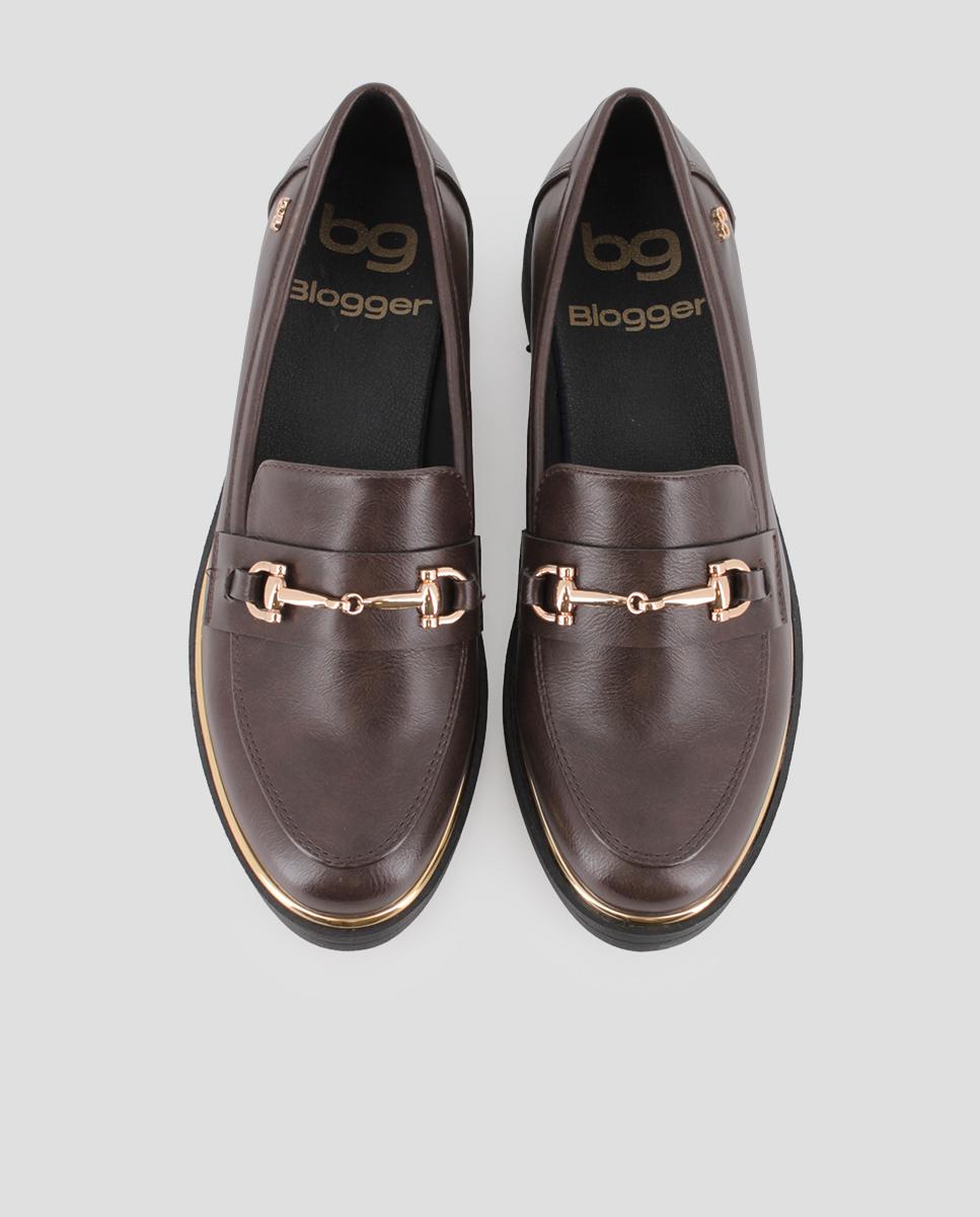 Mocasines de mujer dalila con hebilla - Blogger - Marrón Marrón-5